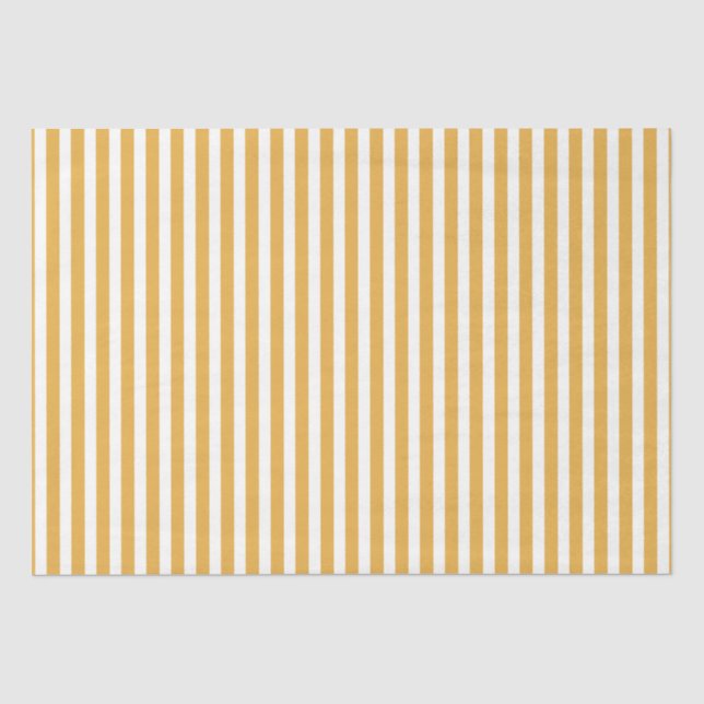 Soft Marigold Yellow Cabana Stripe Pattern Tissue Paper (Front)