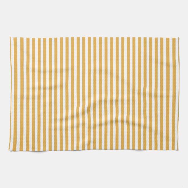Soft Marigold Yellow Cabana Stripe Towel (Horizontal)