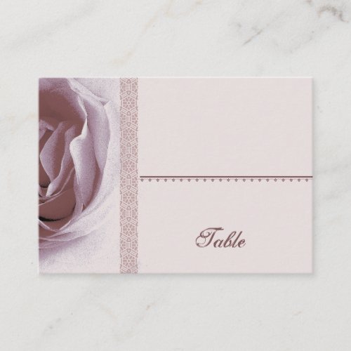Soft Mauve Pink Rose Place Card - Wedding Party Business Card Template