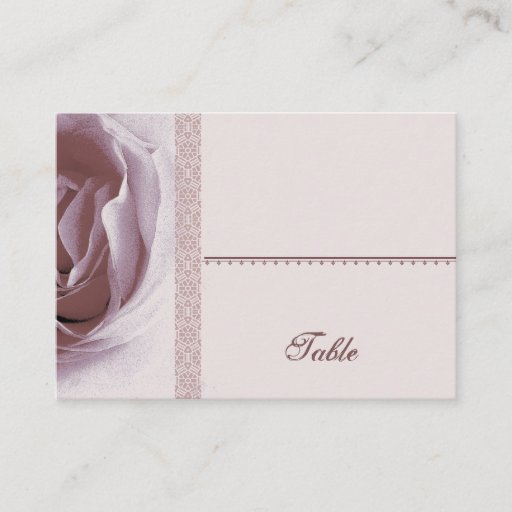 Customizable Soft Mauve Pink Rose Place Card - Wedding Party Business Card Template
