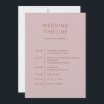 Soft Mauve Pink Timeline. Spring Wedding Itinerary Invitation<br><div class="desc">This double sided wedding card in soft mauve pink is designed for couples who appreciate subtle color, thoughtful organization, and refined simplicity. The muted background feels calm and balanced, offering a modern alternative to traditional blush tones while still keeping a soft, romantic mood. One side of the card features a...</div>