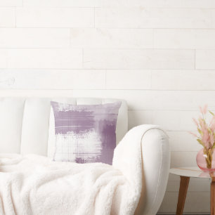 Soft Mauve White Abstract Throw Pillow