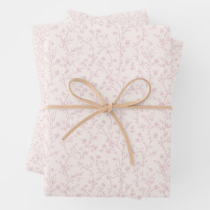 Soft Meadow Blush Pink - Neutral Wrapping Paper Sheets