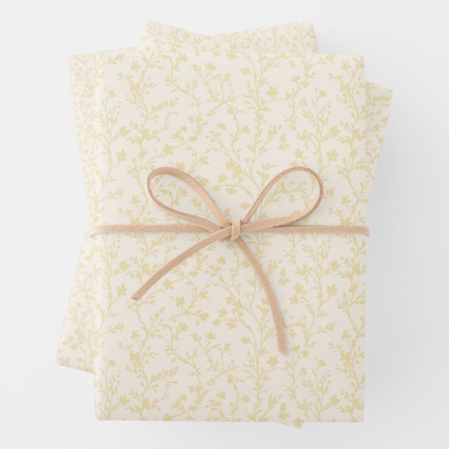Soft Meadow Buttercream - Neutral Wrapping Paper Sheets (In situ)