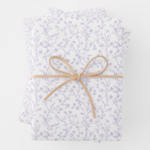 Soft Meadow Dusty Lavender - Neutral Wrapping Paper Sheets