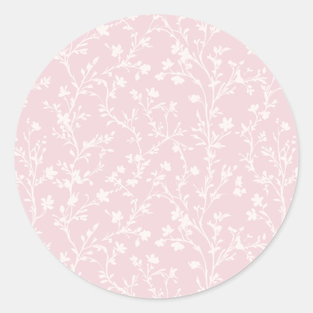 Soft Meadow Neutral - Blush Pink Classic Round Sticker (Front)