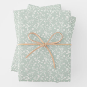 Soft Meadow Neutral - Muted Sage Wrapping Paper Sheets
