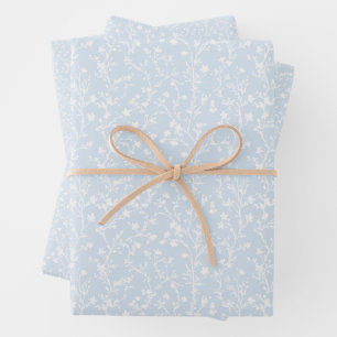 Soft Meadow Neutral - Powder Blue Wrapping Paper Sheets