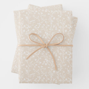 Soft Meadow Neutral - Soft Linen Wrapping Paper Sheets
