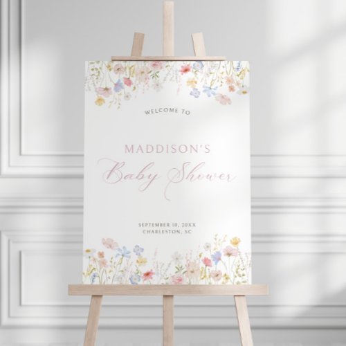 Soft Meadow Pink Script Baby Shower Welcome