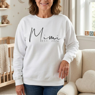 Soft Mimi EST Year Minimal Script Design Sweatshirt