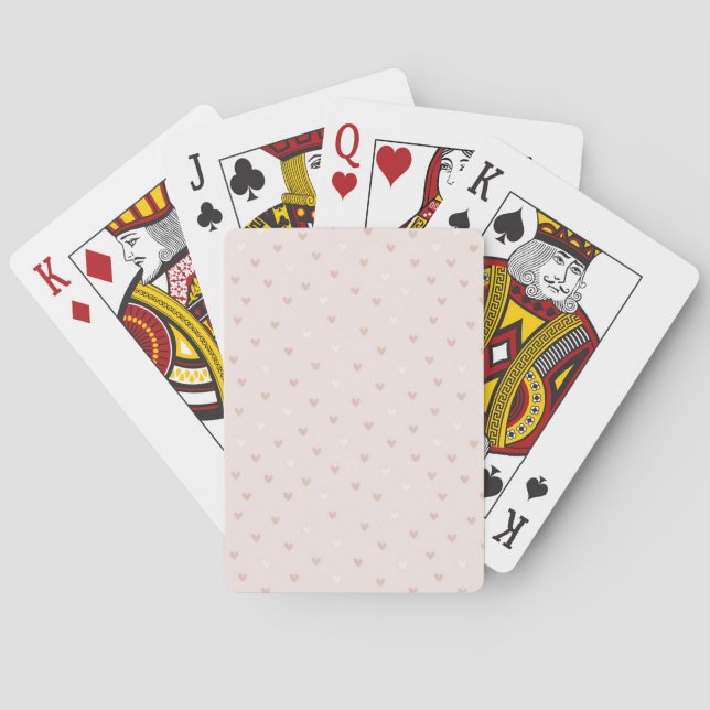 Soft Minimal Heart Pattern Poker Cards (Back)
