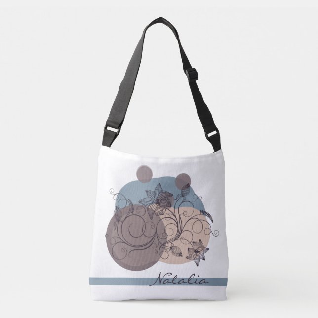 Soft Minimalist Floral Crossbody Tote Bag (Front)