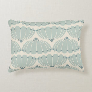 Soft Mint and Beige Scallop Accent Pillow