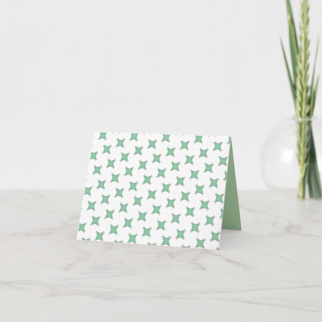 Soft Mint Cross-Star Pattern Thank You Card (Front)