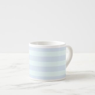 Soft mint green & blue stripes - Espresso mug