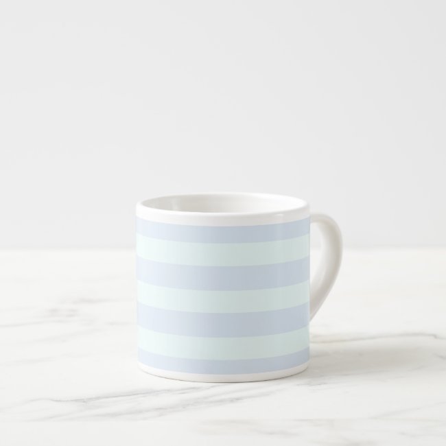 Soft mint green & blue stripes - Espresso mug