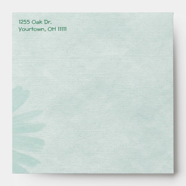 Soft Mint Green Daisy Envelope (Front)