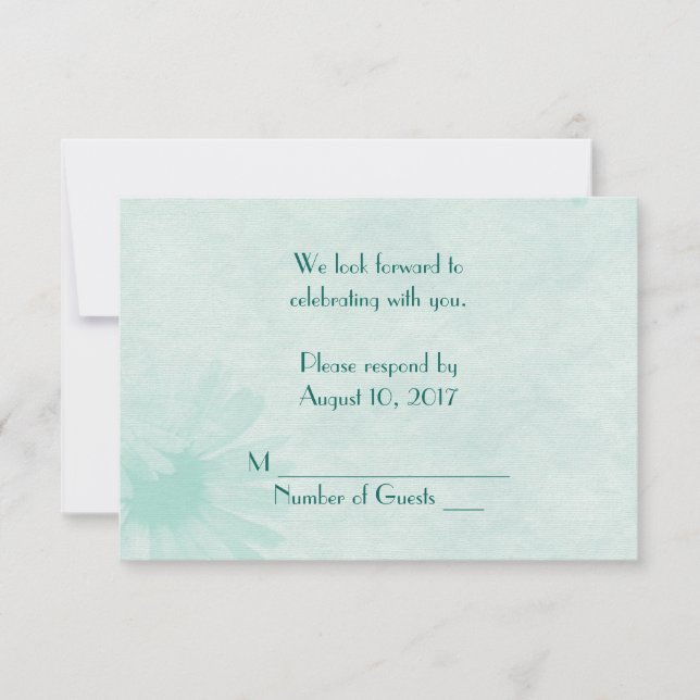 Soft Mint Green Daisy RSVP Invitation (Front)