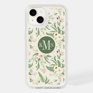 Soft Mint Green Garden Flower Pattern OtterBox iPhone 14 Case
