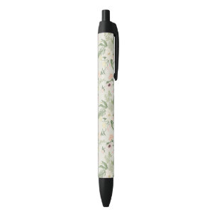 Soft Mint Green Garden Flower Pattern Pen