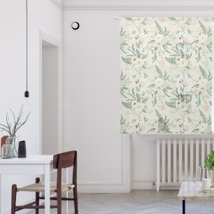Soft Mint Green Garden Flower Pattern Sheer Curtains