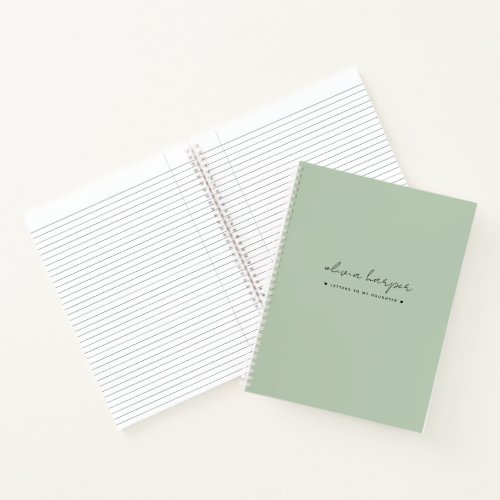 Soft Mint Green Letters to Daughter Journal