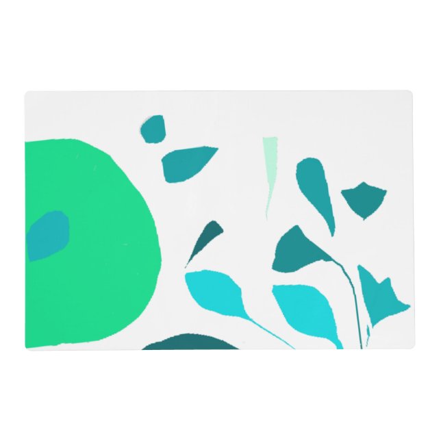 Soft mint leaves design  placemat (Front)