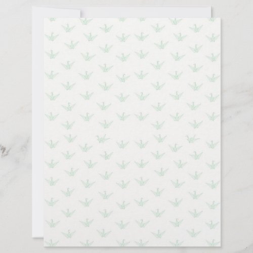 Soft Mint Origami Cranes on Near White