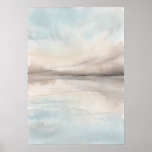 Soft Misty Lake Landscape Poster