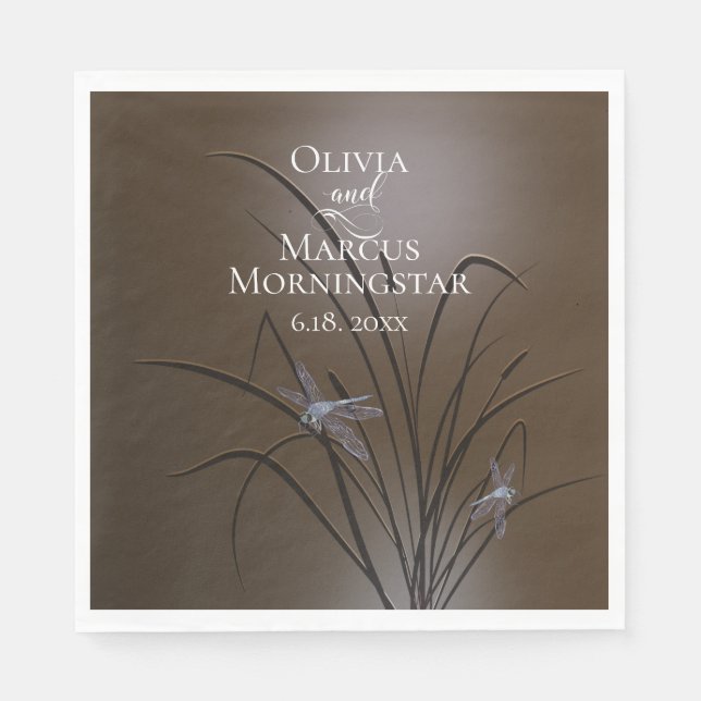 Soft Mocha Dragonfly  Napkins (Front)