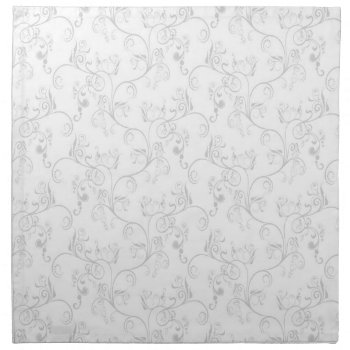 Soft Modern White&grey Damask Napkin by 85leobar85 at Zazzle