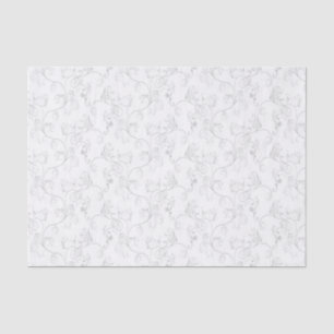 Soft Modern White&Grey Named Damask Tissue Paper