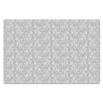 Soft Modern White&grey Named Damask Tissue Paper by 85leobar85 at Zazzle
