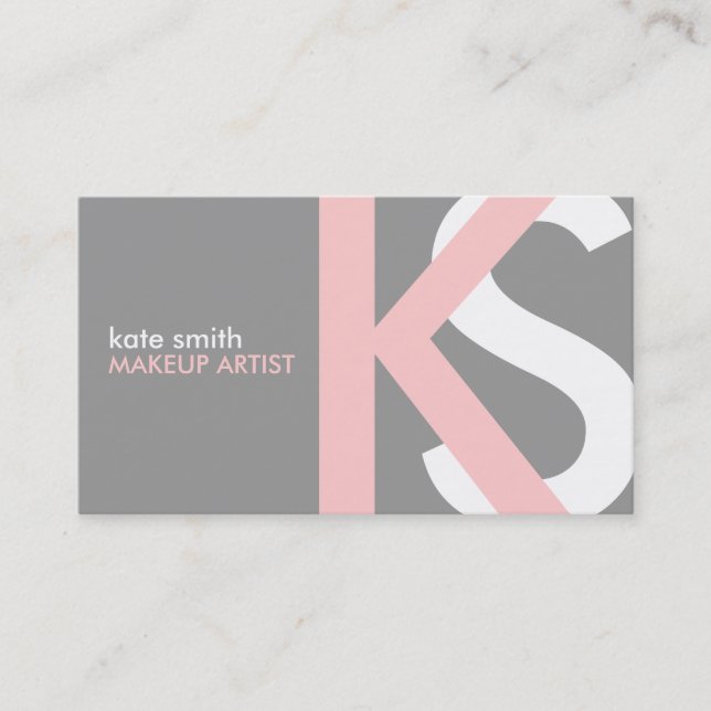 Soft Monogram Business Cards (Front)