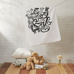 Soft Montessori Black and White Baby Blanket