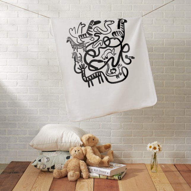Soft Montessori Black and White Baby Blanket (In Situ)