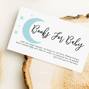 Soft Moon and Stars Baby Shower Books Request Enclosure Card