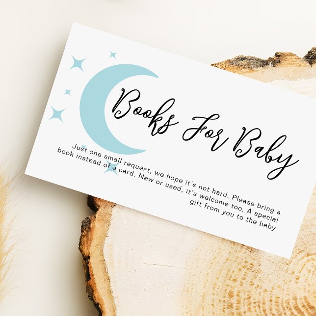 Soft Moon and Stars Baby Shower Books Request Enclosure Card (Creator Uploaded)