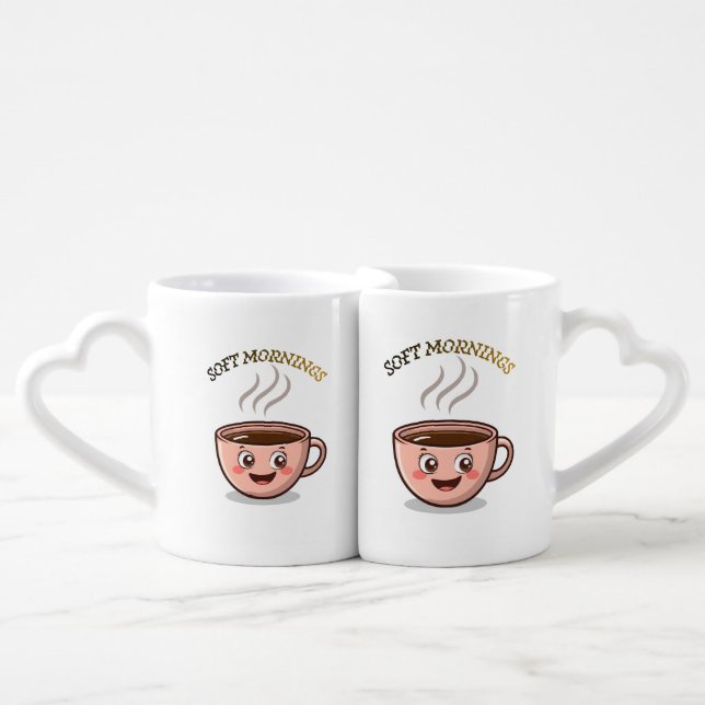 Soft Mornings – Cute Smiling Coffee Cup Mug Design (Front Nesting)