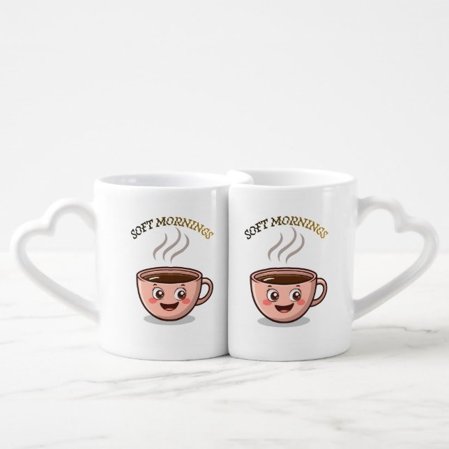 Soft Mornings – Cute Smiling Coffee Cup Mug Design (Front Nesting)