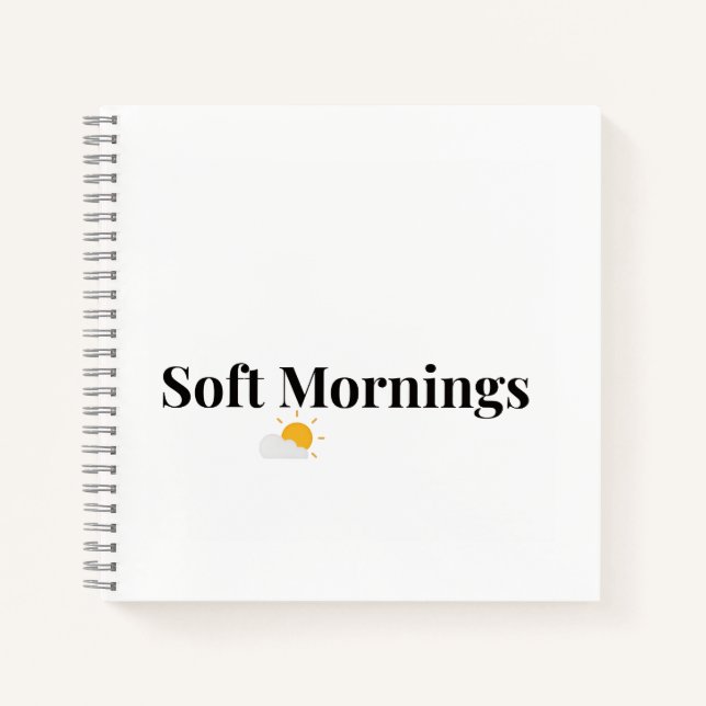 Soft Mornings Minimalist Journal Notebook (Front)
