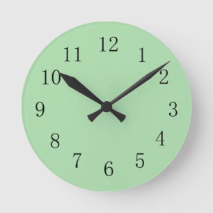 Soft Moss Green Color Wall Clock