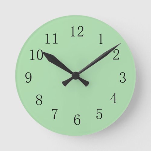 Soft Moss Green Color Wall Clock