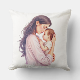 Soft Mother & Baby Love Pillow – Cozy Home Decor
