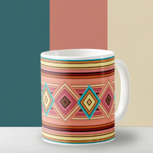 Soft Multi-Color Diamond & Stripe Coffee Mug