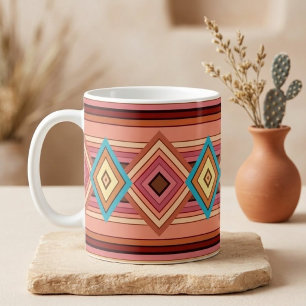 Soft Multi-Color Diamond & Stripe Coffee Mug