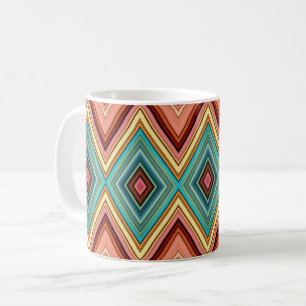 Soft Multi-Colored Diamond & Stripes Coffee Mug