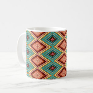 Soft Multi-Colored Diamond & Stripes Coffee Mug