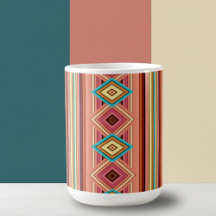 Soft Multi-Colored Diamond & Stripes Specialty Mug